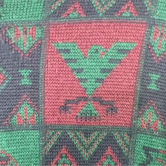 Tricots St Raphael vintage Indian Head Knit Wool Native American Sweater. L - Picture 9 of 13